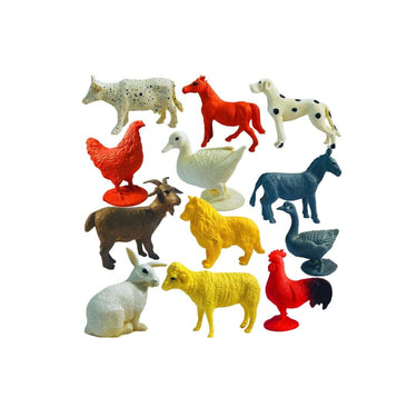 LXINDIA Toys Mallexo Realistic Domestic Animals Toys Set for Kids 12 pcs