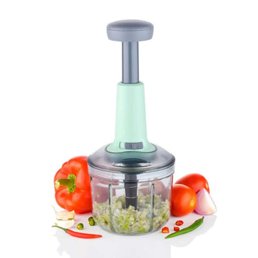 LXINDIA kitchen tool Manual Push Chopper 900ml Steel Blade Hand Press Vegetables Chopper