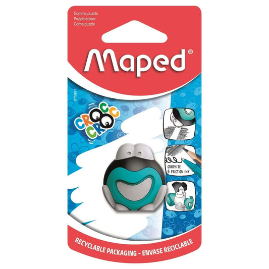 LXINDIA Eraser MAPED Croc Croc Frog Puzzle Eraser (Pack of 3)