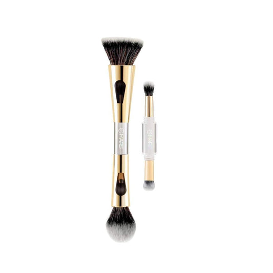 LX INDIA Makeup Brush MARS 4 in 1 Travel Brush with Foundation Brush, Powder Brush