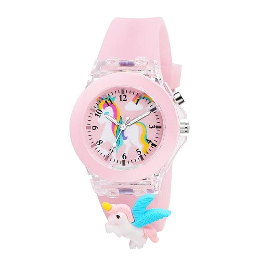 LX INDIA Watch Light Pink Matrix Kids Edition 3D Cartoon Analog Watch with Lights