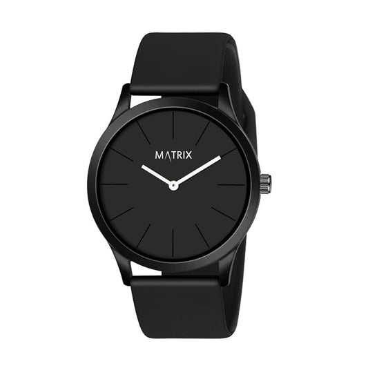 LX INDIA Watch Black Matrix Minimalist Dial with Softest Silicone Strap Analog Wrist Watch for Men