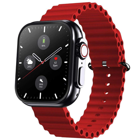 LX INDIA Smart Watch Black Red Maxima Hype+ 1.96 Inch Ultra Neon HD Display Smart Watch