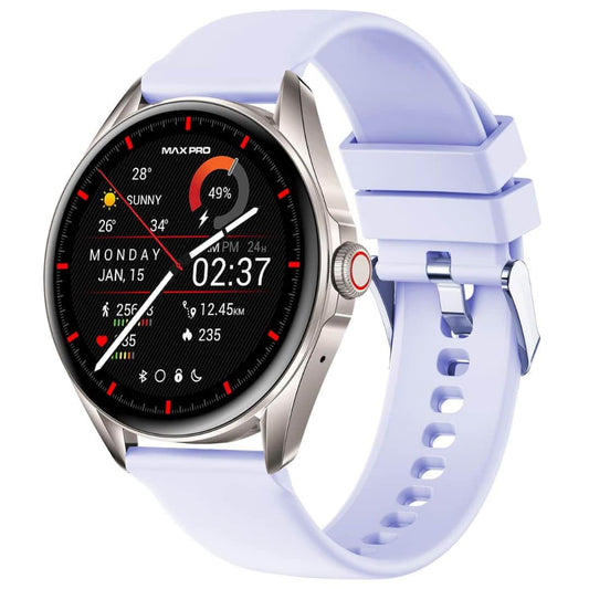 LX INDIA Smart Watch Maxima Sprint 1.39 Inch HD Large Round Dial Smart Watches Silver Lavender