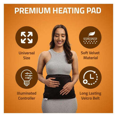 LX INDIA Heating Pad MEDTECH® 2 in 1 Orthopaedic Electric Heating Pad for Back Pain + Period Cramps Relief Large  Velvet Black