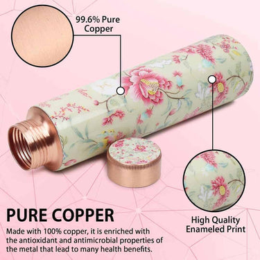 LXINDIA bottle MERCAPE  ENAMELLED 3 Pure Copper Water Bottle