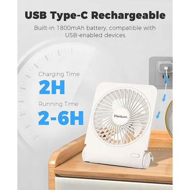 LXINDIA FANS MERTTURM USB Desk Fan (158D 45W 128H MM) White