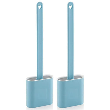 LX INDIA Brushes MHR Silicon Toilet Brush with Plastic Holder 2 Pcs Blue