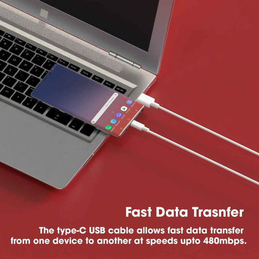 LX INDIA USB C & OTG Cables Mi Usb To Type C 120W Hypercharge Cable (White,1 Meter)