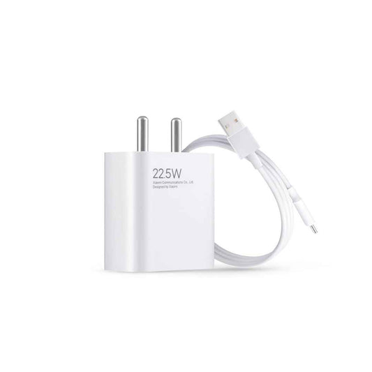 LXINDIA Mobile Charger Mi Xiaomi 22.5W Fast USB Type C Charger (Adapter and Type C Cable) White