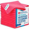 LXINDIA Cleaning Towel Microfiber Wholesale 12x12 inch Cleaning Cloths Red 12 Pack