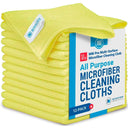 LXINDIA Cleaning Towel Microfiber Wholesale 12x12 inch Cleaning Cloths Yellow 12 Pack