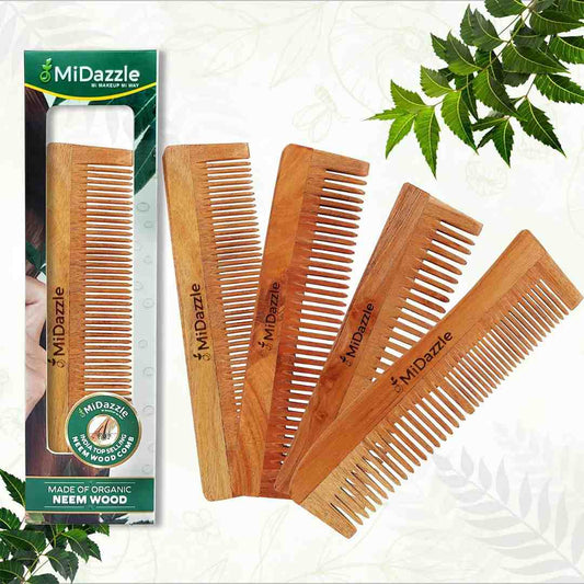 LXINDIA Combs Midazzle Kacchi Neem Wooden Comb(NC1234)