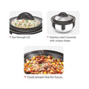 LXINDIA Hot Pot MILTON Clarion 1500 Double Walled Stainless Steel Casserole (1200 ml Silver)