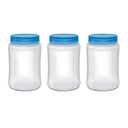 LXINDIA Containers MILTON Crisp N Clear Round Pet Storage Jar Set of 3 Blue 560 ml