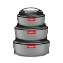 LXINDIA Hot Pot MILTON Ernesto (420 ml 850 ml 1.43 litres) Casserole Set of 3 (Grey)