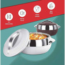 LXINDIA Hot Pot MILTON Fiesta 1500 Insulated Inner Stainless Steel Casserole (Brown and Silver 1370 ml)