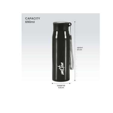 LXINDIA bottle MILTON Handy 650 Stainless Steel Water Bottle (Black)