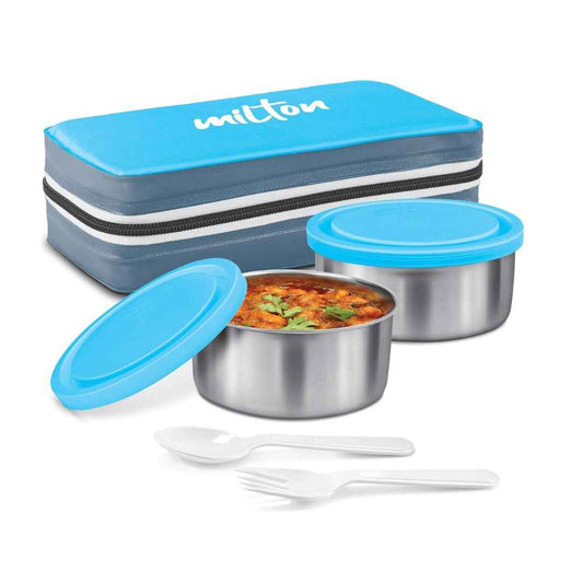LX INDIA Containers Cyan MILTON New Mini Lunch Box  Leak-Proof Tiffin for Office, School, College