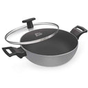 LXINDIA cookware MILTON Pro cook Black Pearl Non Stick Kadai with Glass Lid and Handles (26cm)