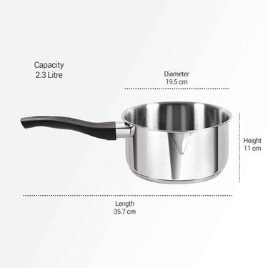 LXINDIA cookware Milton Pro Cook Stainless Steel Tea Pan (18cm)