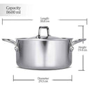 LXINDIA cookware Milton Pro Cook Triply Stainless Steel Casserole Biryani Pot with Lid (28cm)