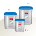 LXINDIA Containers MILTON Quadra Modular Containers with Lid Set of 3 (2L, 3L and 4L)