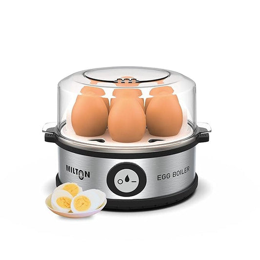 LX INDIA Electric Egg Boiler and Steamer Milton Smart Instant Electric Egg Boiler | Automatic Cut Off | Egg Cooker & Steamer for Boiling Up to 7 Eggs | 3 Boiling Modes | 360 Watt | Stainless Steel Body & Heating Plate |