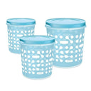 LXINDIA Containers MILTON Storex Plastic Storage Jars and Containers Set of 3  Blue