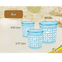 LXINDIA Containers MILTON Storex Plastic Storage Jars and Containers Set of 3  Blue