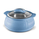 LXINDIA Hot Pot MILTON Weave 1000 Insulated Inner Stainless Steel Casserole with Glass Lid 780 ml Blue