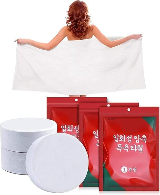 LX INDIA Towels MINE TREE Compact Tablet Full Body Size 55 Inches towel  (pack of 2 imported) Compressed reusable towels
