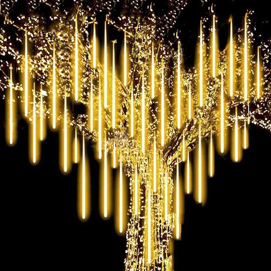 LX INDIA light MIRADH Rain Drop LED Meteor Shower 192 LEDs 8 Tubes (11.8") | Icicle Falling Effect for Diwali, Christmas, New Year