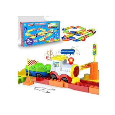 LXINDIA Toys Mirana Block Rider Toy Train Set with Colorful (Medium 82 Pcs)