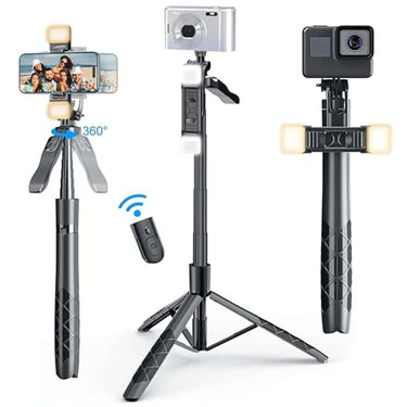 LXINDIA Selfie Sticks Mobilife 62inch Selfie Stick with Tripod Stand and Dual Fill Light Balance Handle