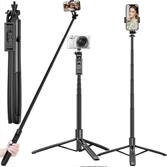 LX INDIA Mobile Tripods Mobilife Long Selfie Stick with Tripod Stand Aluminum 61 inch Multifunctional Bluetooth Tripod