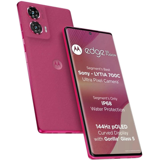 LXINDIA Smart phone Motorola Edge 50 Fusion 5G (Hot Pink, 8GB RAM, 128GB Storage)