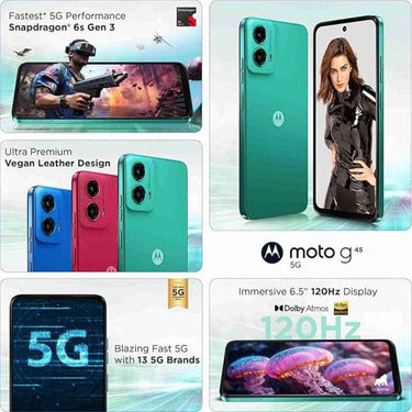 LXINDIA Smart phone Motorola G45 5G  8GB RAM 128GB Storage (Brilliant Green)