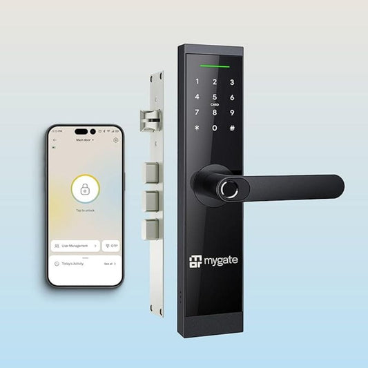 LX INDIA Smart Lock Mygate Smart Door Lock SR with 6 Unlock Methods glossy black