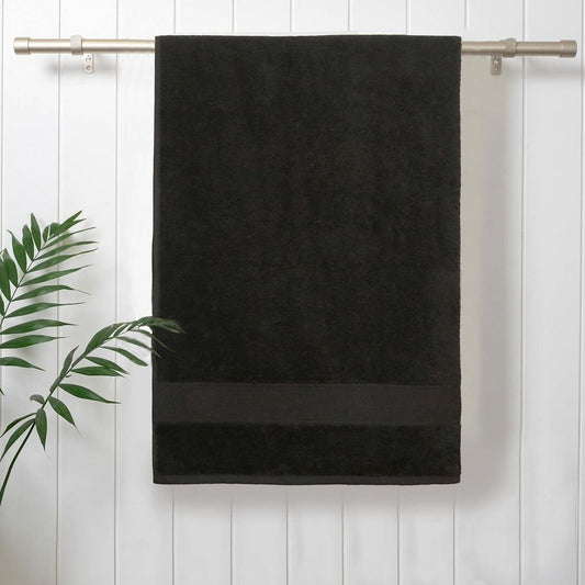 LX INDIA Towels Black MYTRIDENT 100% Cotton Towels for Bath, Soft & Absorbent, 450 GSM, 1 Piece Bath Towel Urban Comfort, 60cms x 120cms