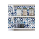 LXINDIA Wallpaper NAREVAL White Blue Wallpaper Kitchen Sticker (303 White Blue 60 200 cm)