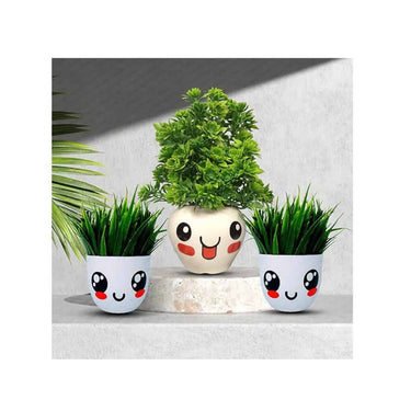 LXINDIA Plants NEKI Set of 3 Artificial Plant Pots Faux Plants with Pot