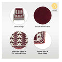 LXINDIA sofa cover Nendle Luxurious Soft Velvet Abstract Design Sofa Cover 3 Seater and 2 Seater  (Pack of 4) Maroon