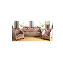 LXINDIA sofa cover Nendle Poly Cotton Flowered 6 Seater Sofa Cover Set (Maroon)