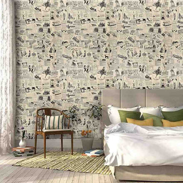 LXINDIA Wallpaper Newspaper Contact Paper Vintage Peel and Stick Self Adhesive Wallpaper (Pack of 2)