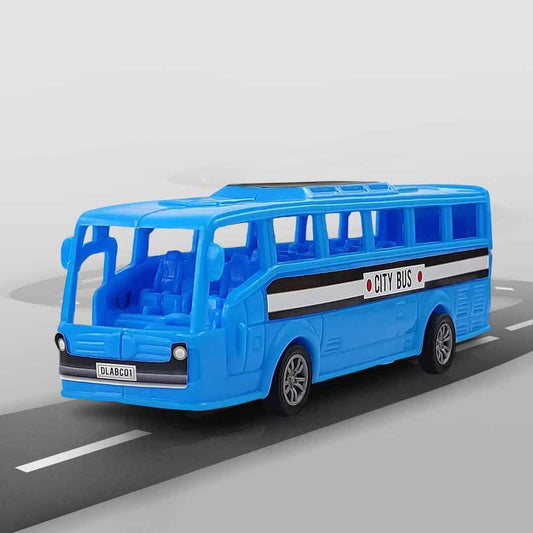 LXINDIA Toys NHR Plastic Friction Powered Toy Bus for Kids Blue(pack of 2)