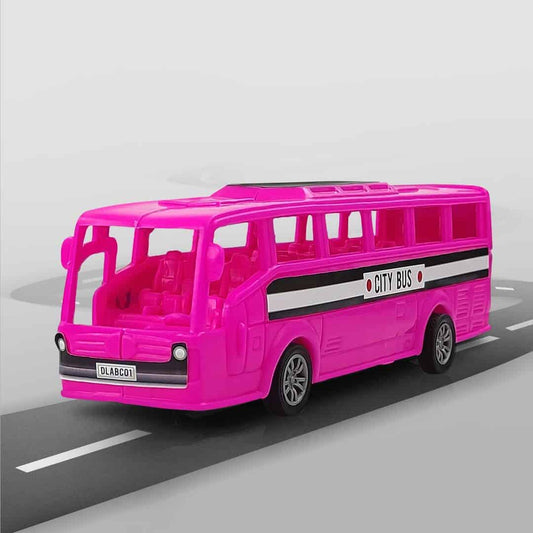 LXINDIA Toys NHR Plastic Friction Powered Toy Bus for Kids Pink(pack of 2)