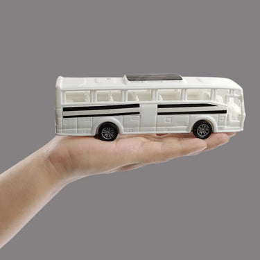 LXINDIA Toys NHR Plastic Friction Powered Toy Bus for Kids White(pack of 2)