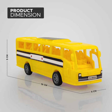 LXINDIA Toys NHR Plastic Friction Powered Toy Bus for Kids Yellow(pack of 2)