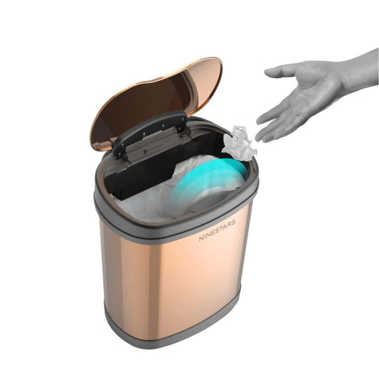 LXINDIA Bin Ninestars (DZT 12 13) Automatic Touchless Infrared Motion Sensor Dustbin Gold